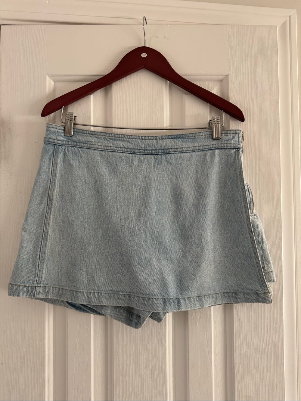 J. Crew Light Wash Denim Mini Skort, Sz 8